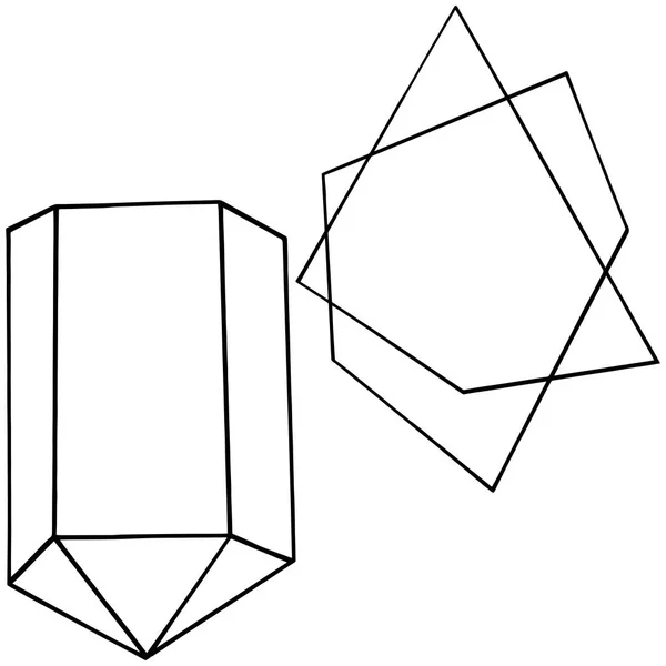 Forma Geometrica Vettoriale Elemento Illustrazione Isolato Geometrico Quarzo Poligono Cristallo — Vettoriale Stock