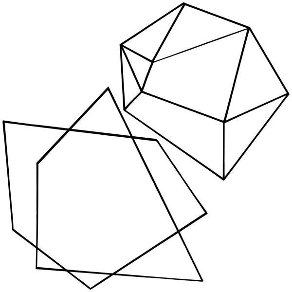 Forma Geometrica Vettoriale Elemento Illustrazione Isolato Geometrico Quarzo Poligono Cristallo — Vettoriale Stock