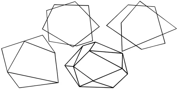 Forma Geometrica Vettoriale Elemento Illustrazione Isolato Geometrico Quarzo Poligono Cristallo — Vettoriale Stock