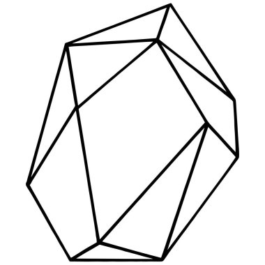 Vektör geometrik formu. İzole illüstrasyon öğesi. Geometrik kuvars çokgen kristal taş mozaik şekil Ametist mücevher.