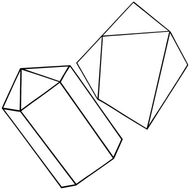 Vektör geometrik formu. İzole illüstrasyon öğesi. Geometrik kuvars çokgen kristal taş mozaik şekil Ametist mücevher.