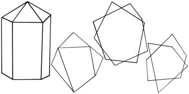 Vektör geometrik formu. İzole illüstrasyon öğesi. Geometrik kuvars çokgen kristal taş mozaik şekil Ametist mücevher.