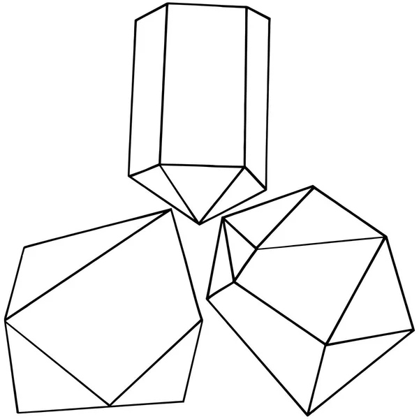 Forma Geométrica Vectorial Elemento Ilustración Aislado Cuarzo Geométrico Polígono Cristal — Archivo Imágenes Vectoriales