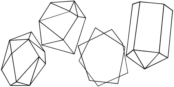 Vektör Geometrik Formu Zole Illüstrasyon Öğesi Geometrik Kuvars Çokgen Kristal — Stok Vektör