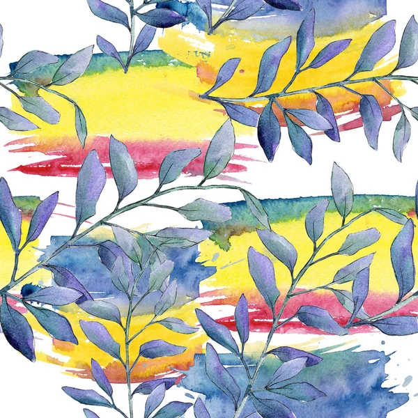 수채화 잎입니다 식물원 단풍입니다 원활한 패턴입니다 패브릭 텍스처입니다 패턴에 — 스톡 사진