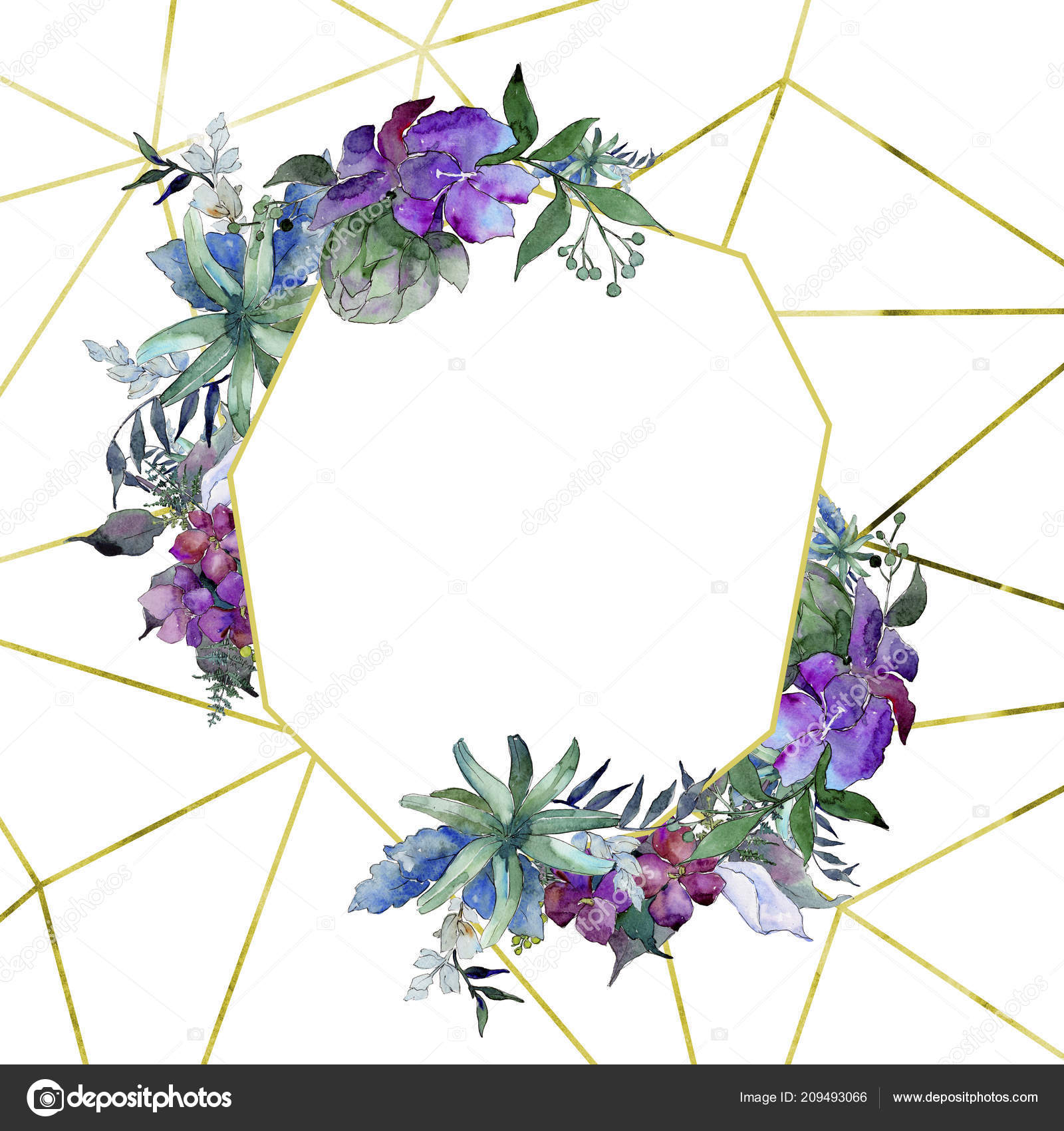 Acuarela Flores Azules Moradas Flor Botánica Floral Elemento Ilustración  Aislado Ilustración de stock #209493066 de ©MyStocks, image size:1600x1700