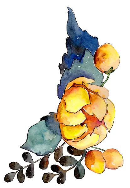 水彩五颜六色的花束花 花卉植物花 独立的插图元素 包装图案 框架或边框的水彩画野花 — 图库照片
