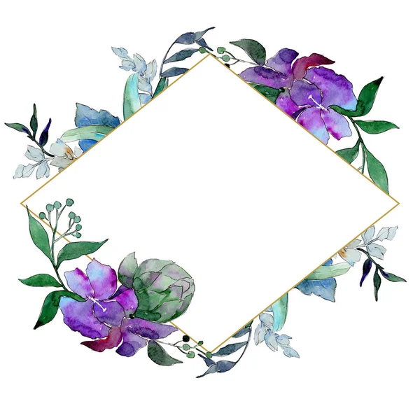 Acquerello Fiori Blu Viola Fiore Botanico Floreale Elemento Illustrazione Isolato — Foto Stock