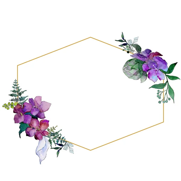 Acquerello Fiori Blu Viola Fiore Botanico Floreale Elemento Illustrazione Isolato — Foto Stock