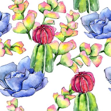 Egzotik tropik bitki hawaiian yaz. Bitki beach ağaç orman botanik etli yaprak. Sorunsuz arka plan deseni. Aquarelle kır çiçeği için arka plan, doku, sarıcı desen, çerçeve veya kenarlık.