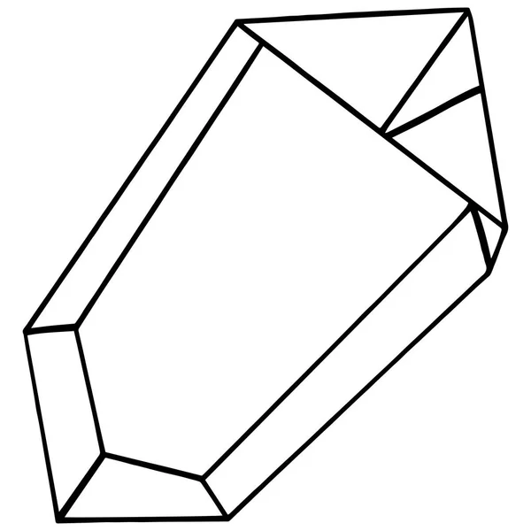 Vector Diamante Roca Joyería Mineral Elemento Ilustración Aislado Cuarzo Geométrico — Vector de stock