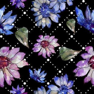 Sulu boya renkli güller çiçek. Botanik çiçek. Sorunsuz arka plan deseni. Kumaş duvar kağıdı yazdırma doku. Arka plan, doku, sarıcı desen Aquarelle kır çiçeği.