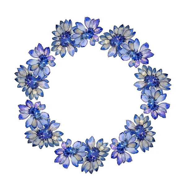 Aquarell Bunte Afrikanische Gänseblümchen Blume Blütenbotanische Blume Rahmen Bordüre Ornament — Stockfoto