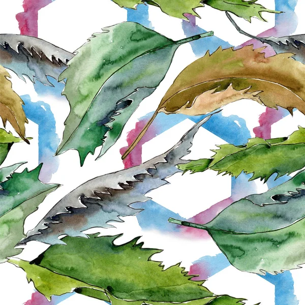 甘い栗を葉します 葉植物植物園花葉 シームレスな背景パターン 壁紙印刷手触りの生地 テクスチャ ラッパー パターン Aquarelle — ストック写真