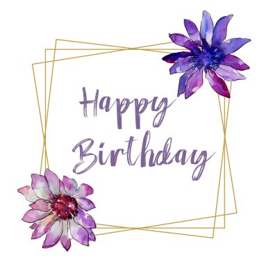 Sulu boya renkli güller çiçek. Botanik çiçek. Çerçeve kenarlığı süsleme Meydanı. Arka plan, doku, sarıcı desen, çerçeve veya kenarlık için Aquarelle kır çiçeği.