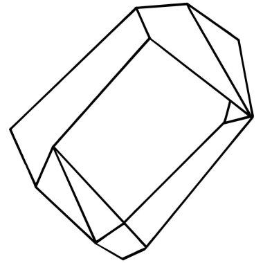 Vektör elmas taş takı mineral. İzole illüstrasyon öğesi. Geometrik kuvars çokgen kristal taş mozaik şekil Ametist mücevher.