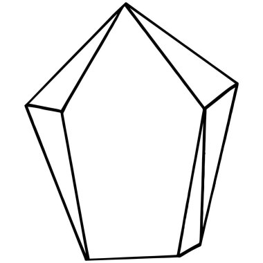 Vektör elmas taş takı mineral. İzole illüstrasyon öğesi. Geometrik kuvars çokgen kristal taş mozaik şekil Ametist mücevher.