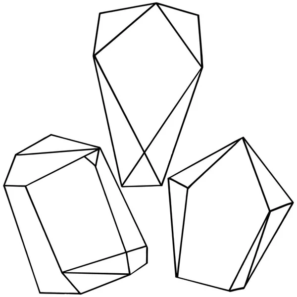 Vector Diamante Roca Joyería Mineral Elemento Ilustración Aislado Cuarzo Geométrico — Archivo Imágenes Vectoriales