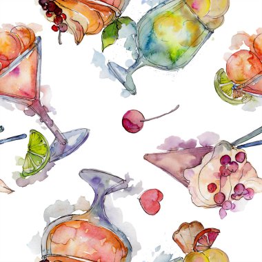 Bir cam tatlı yaz gıda dondurma. Sorunsuz arka plan deseni. Kumaş duvar kağıdı yazdırma doku. Lezzet şeker toplama: çilek, krem, koni, soğuk süt snack. 