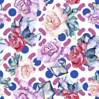 Renkli elmas taş takı mineral. Sorunsuz arka plan deseni.