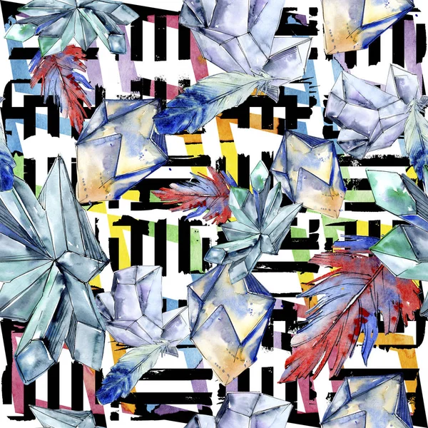 Renkli elmas taş takı mineral. Sorunsuz arka plan deseni. Kumaş duvar kağıdı yazdırma doku. Geometrik kuvars çokgen kristal taş mozaik şekil Ametist mücevher.