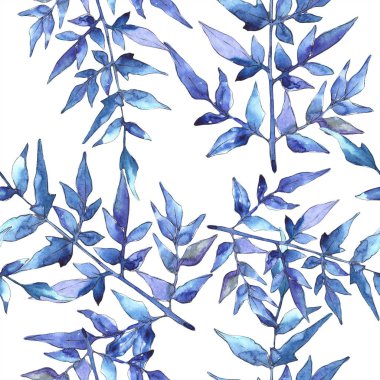 Fern bırakır. Yaprak fren bitki botanik bahçe çiçek yaprakları. Sorunsuz arka plan deseni. Kumaş duvar kağıdı yazdırma doku. Aquarelle yaprak için arka plan, doku, sarıcı desen, çerçeve veya kenarlık.