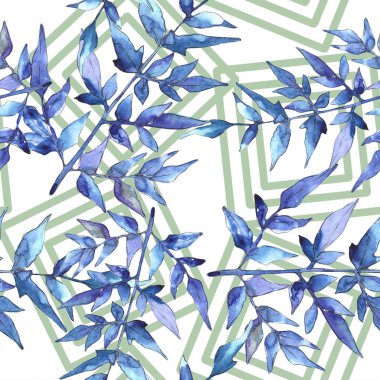 Fern bırakır. Yaprak fren bitki botanik bahçe çiçek yaprakları. Sorunsuz arka plan deseni. Kumaş duvar kağıdı yazdırma doku. Aquarelle yaprak için arka plan, doku, sarıcı desen, çerçeve veya kenarlık.