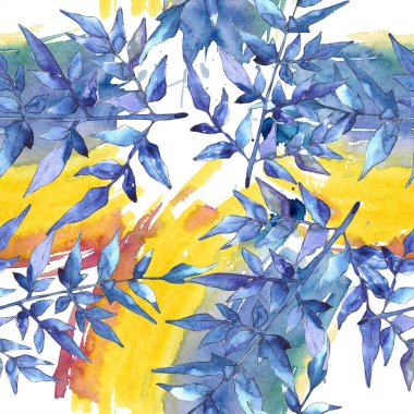 Fern bırakır. Yaprak fren bitki botanik bahçe çiçek yaprakları. Sorunsuz arka plan deseni. Kumaş duvar kağıdı yazdırma doku. Aquarelle yaprak için arka plan, doku, sarıcı desen, çerçeve veya kenarlık.