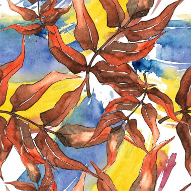 Fern bırakır. Yaprak fren bitki botanik bahçe çiçek yaprakları. Sorunsuz arka plan deseni. Kumaş duvar kağıdı yazdırma doku. Aquarelle yaprak için arka plan, doku, sarıcı desen, çerçeve veya kenarlık.