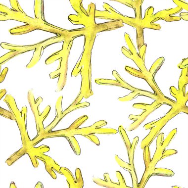 Fern bırakır. Yaprak fren bitki botanik bahçe çiçek yaprakları. Sorunsuz arka plan deseni. Kumaş duvar kağıdı yazdırma doku. Aquarelle yaprak için arka plan, doku, sarıcı desen, çerçeve veya kenarlık.