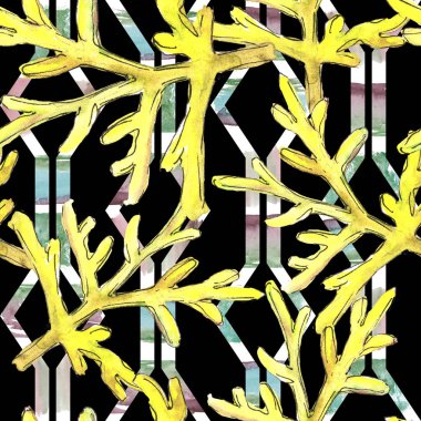 Fern bırakır. Yaprak fren bitki botanik bahçe çiçek yaprakları. Sorunsuz arka plan deseni. Kumaş duvar kağıdı yazdırma doku. Aquarelle yaprak için arka plan, doku, sarıcı desen, çerçeve veya kenarlık.