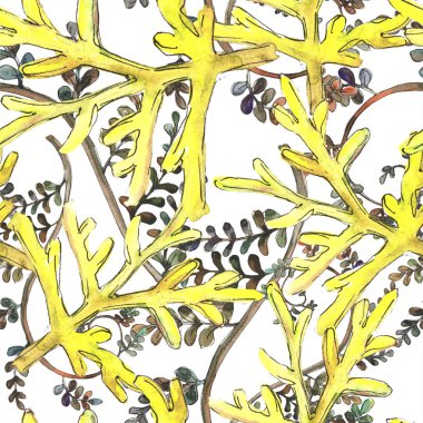 Fern bırakır. Yaprak fren bitki botanik bahçe çiçek yaprakları. Sorunsuz arka plan deseni. Kumaş duvar kağıdı yazdırma doku. Aquarelle yaprak için arka plan, doku, sarıcı desen, çerçeve veya kenarlık.