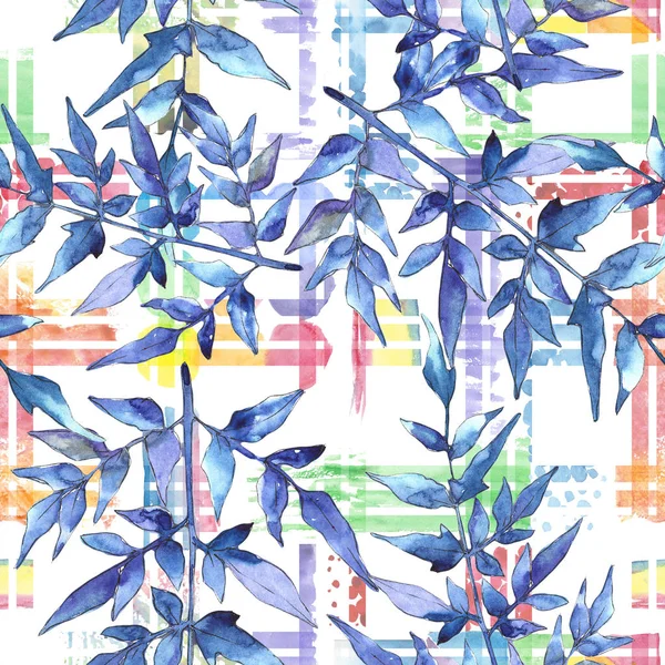 Fern bırakır. Yaprak fren bitki botanik bahçe çiçek yaprakları. Sorunsuz arka plan deseni. Kumaş duvar kağıdı yazdırma doku. Aquarelle yaprak için arka plan, doku, sarıcı desen, çerçeve veya kenarlık.