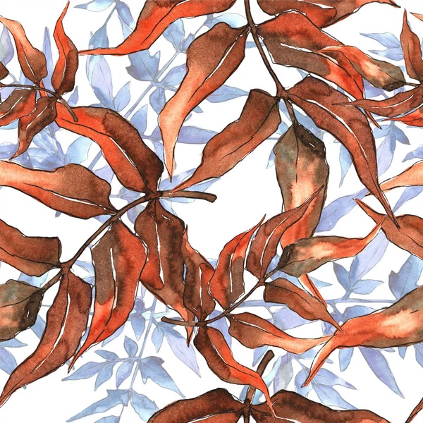 Fern bırakır. Yaprak fren bitki botanik bahçe çiçek yaprakları. Sorunsuz arka plan deseni. Kumaş duvar kağıdı yazdırma doku. Aquarelle yaprak için arka plan, doku, sarıcı desen, çerçeve veya kenarlık.