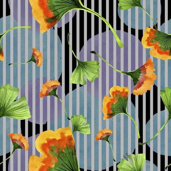 화려한 은행나무 식물원 단풍입니다 원활한 패턴입니다 패브릭 텍스처입니다 패턴에 — 스톡 사진
