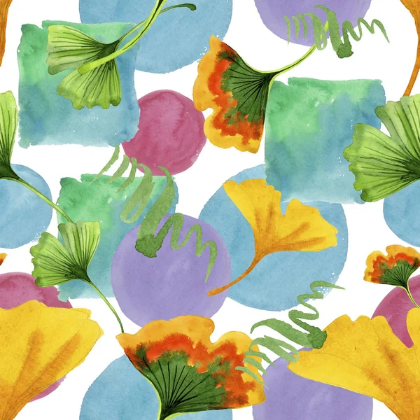 화려한 은행나무 식물원 단풍입니다 원활한 패턴입니다 패브릭 텍스처입니다 패턴에 — 스톡 사진