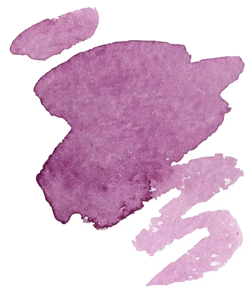 Ακουαρέλα Purplel Υφή Εικονογράφηση Χαρτί Ακουαρέλας Splash Σχήματα Απομονωμένες Σχεδίασης — Φωτογραφία Αρχείου