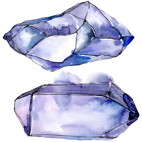 Diamant Coloré Bijoux Pierre Minérale Élément Illustration Isolé Géométrique Quartz — Photo