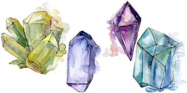 Colorful Diamond Rock Jewelry Mineral Isolated Illustration Element Geometric Quartz — Stock Photo, Image