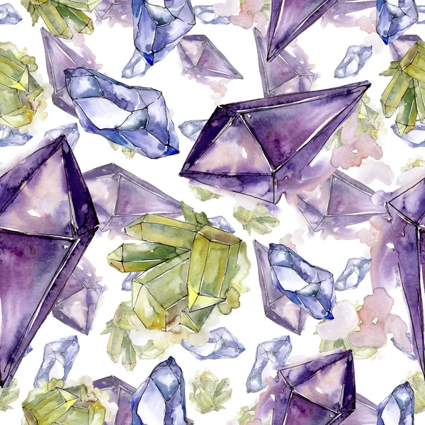 Kleurrijke Diamant Rock Sieraden Mineraal Naadloze Achtergrondpatroon Structuur Behang Print — Stockfoto