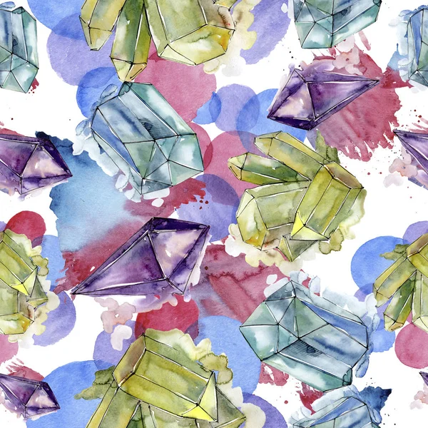 Colorful Diamond Rock Jewelry Mineral Seamless Background Pattern Fabric Wallpaper — Stock Photo, Image