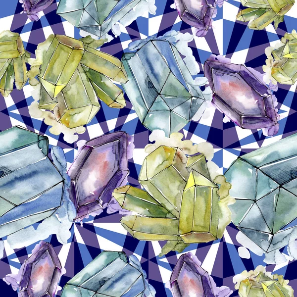 Farbenfroher Diamantsteinschmuck Aus Mineral Nahtlose Hintergrundmuster Textur Für Stofftapeten Geometrische — Stockfoto