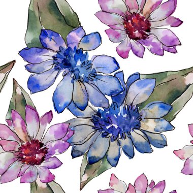 Sulu boya renkli güller çiçek. Botanik çiçek. Sorunsuz arka plan deseni. Kumaş duvar kağıdı yazdırma doku. Arka plan, doku, sarıcı desen, kenarlık için Aquarelle kır çiçeği.