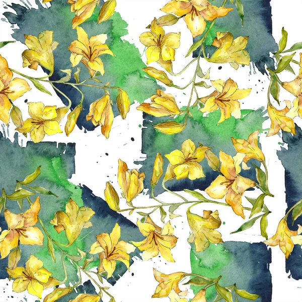 水彩五颜六色的鲜花花束 花卉植物花 无缝的背景图案 织物墙纸打印纹理 水彩画野花为背景 包装图案 — 图库照片