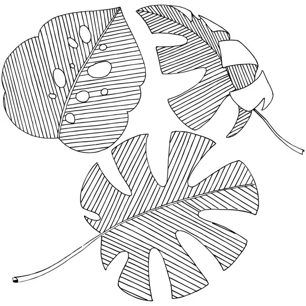 Векторные Тропические Листья Акварельном Стиле Изолированы Векторный Лист Фона Текстуры — стоковый вектор