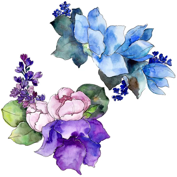 Bouquet Aquarelle Coloré Fleur Tropicale Fleur Botanique Florale Élément Illustration — Photo