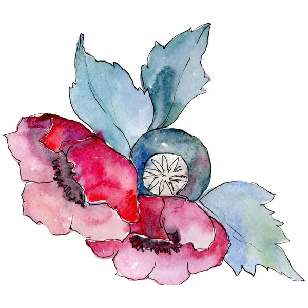Akvarell Färgglada Tropiska Bukett Blomma Blommig Botaniska Blomma Isolerade Illustration — Stockfoto