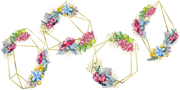 Akvarell Színes Trópusi Csokor Virág Virágos Botanikai Virág Elszigetelt Ábra — Stock Fotó
