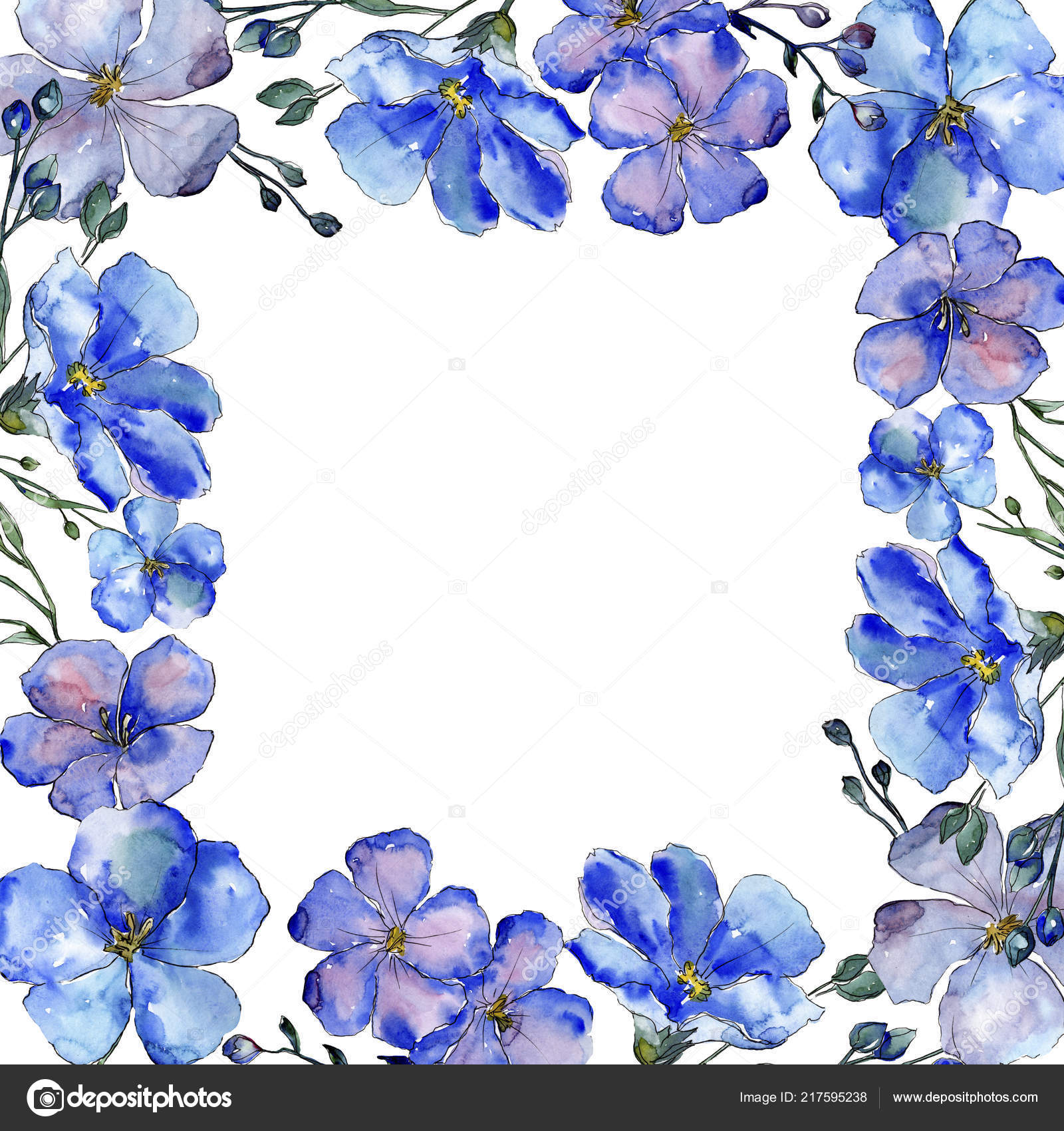 pic Border Background Frame Blue Flower Border https depositphotos com 217595238 stock photo watercolor blue flax flowers floral html