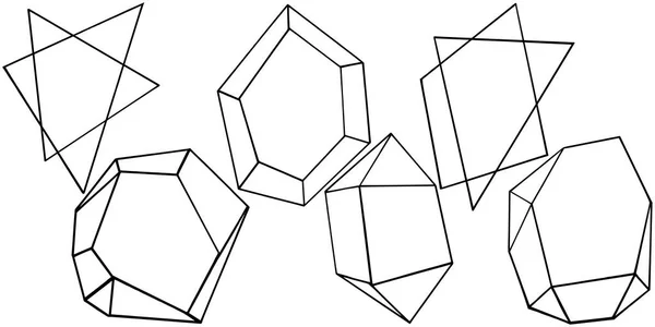 Gioielli Vettoriali Diamante Minerale Roccia Elemento Illustrazione Isolato Geometrico Quarzo — Vettoriale Stock